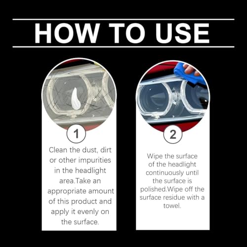 Image of Car Headlight Restoration Kit - Clears Scratches, Dirt & Oxidation for Crystal Clear Headlights, Easy to Apply, Long-Lasting Shine,100ml Cleaner with Sponge & Cloth