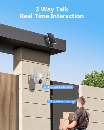 Image of 2K Security Camera System, 5GHz&2.4GHz WiFi Solar Wireless Cameras for Home Security, Wire-free Installation, AI Detection, Two-way Audio, Mobile alerts, SD /Cloud Storage, Color Night Vision, 4 Packs
