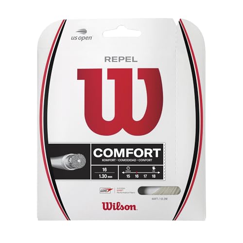 Wilson Repel 16 Set (Natural) Tennis String Cordajes de Tenis, Adultos Unisex, 16G