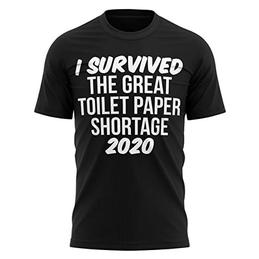 Rolig t-shirt för män I Survived The Great Toilet Paper Briage 2020 lockdown skämt t-shirt, Svart, XL