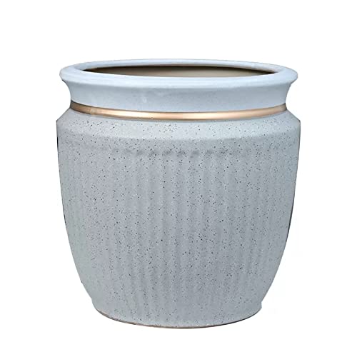 Macetas, maceteros Decorativos de cerámica con Drenaje, para jardín Interior y Exterior, Redondos y Altos (un Solo Color, 32 cm)