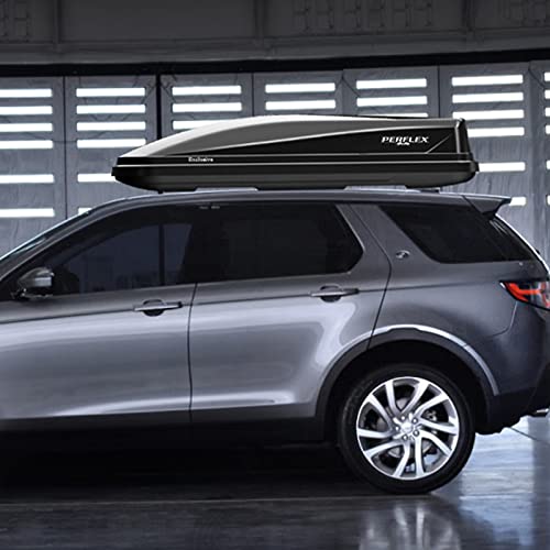 Perflex Exclusive Rooftop Cargo Box Carrier Large 17.7 Cubic Feet Car Top Mount Travel Luggage Storage, Dual Side Opening, 130 Lbs Weight Capacity, Extra Keys, Straps (Black) #TOP7