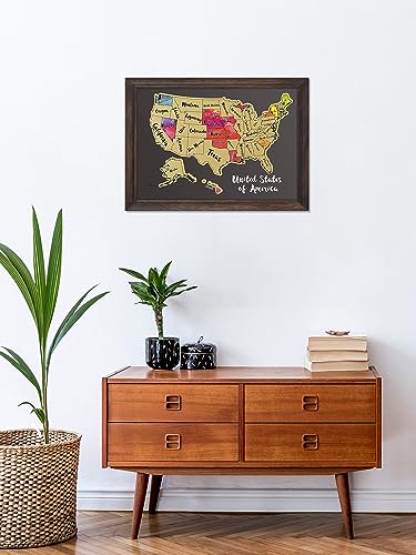 JARLINK Scratch Off USA Map, 12x17 inches United States Map with Unique Accessories Set, Personalized Travel Tracker Poster USA Map Poster, Perfect Gift for Travelers