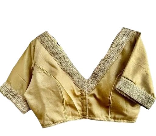 Graceful Embroidered Cotton Women Blose Short Sleeve Ethnic Saree Elegant Traditional Festive Top-image-26