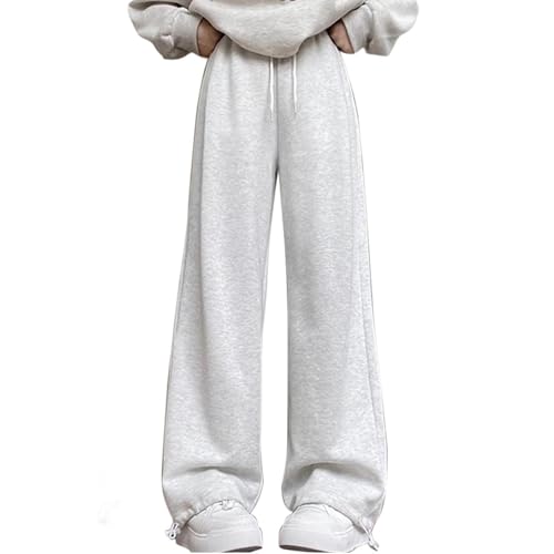 Baggy Sweatpants for Girls Drawstring Waist Wide Leg Sweat Pants Athletic Joggers Y2k Teen Clothes