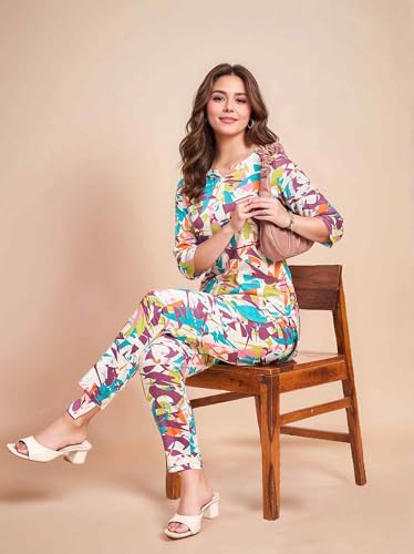 Image of RICHIK Women's Co-ord Set|Kurta Set for Women|Printed Kurta with Pant|Co-ord Set