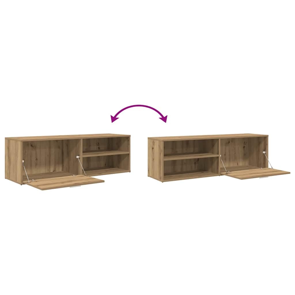 TV-Schrank Artisan-Eiche, 120x34x37 cm, Holzwerkstoff, robuster TV Ständer für Wohnzimmer, modernes Media Center, langlebige Wohnzimmer Möbel