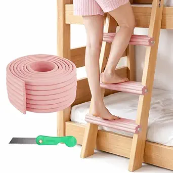 Soft Bunk Bed Ladder Pads with Cutter – Foam Step Padding & Ladder Cover for Kids’ Loft Beds, Dorm Ladders, Stairs & Edges, Easy-Cut Protective Pads for Comfortable Climbing and Home Safety