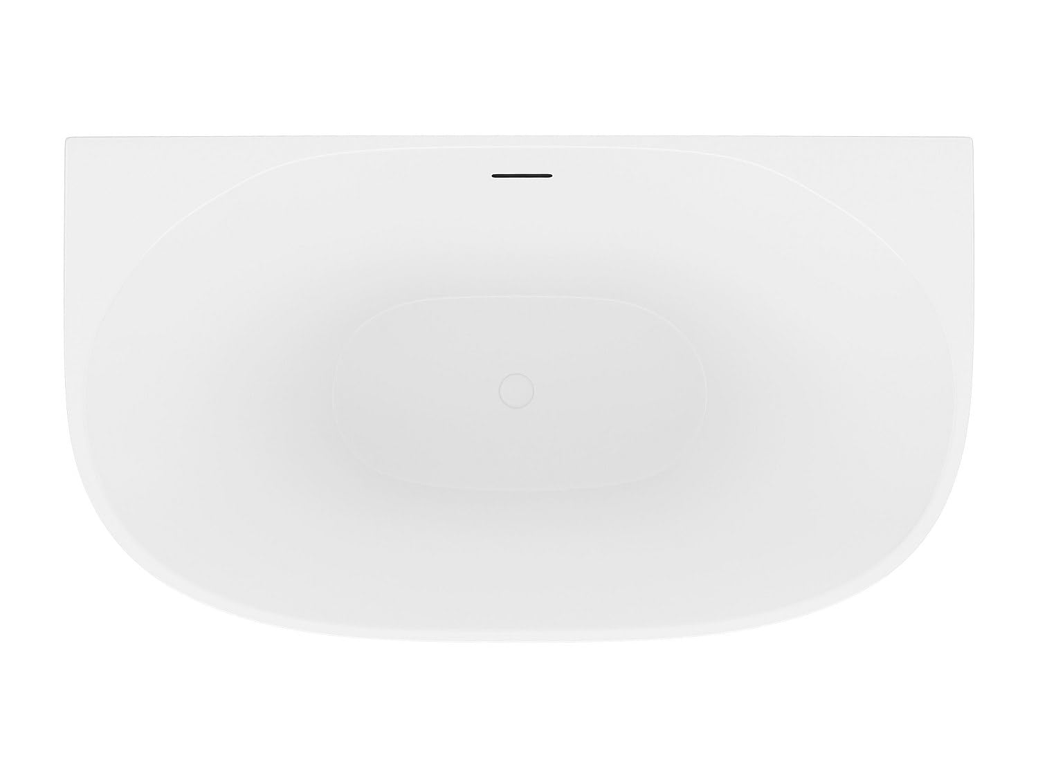 Vente-unique -Bañera semi independiente - 167 l - Acrílico - 130 x 72 x 58 cm - Blanco - AMOSARI