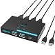 USB-Switch SGEYR 4 Ports USB 2.0 2 In 4 Out Umschalter