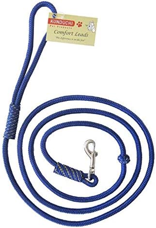 Kunduchi Comfort Clip Lead for Small Dogs, 1.8 Meter Length x 7 mm Width, Navy Blue