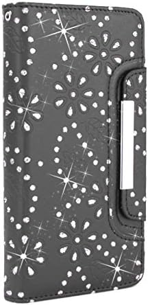 iPhone 6 Plus Case, iPhone 6S Plus Wallet, HESPLUS Bling Sparkle PU Leather Flip Folio [Detachable] Wallet Cover Magnetic with Card Slot Holder for iPhone 6 Plus/iPhone 6S Plus 5.5 Inch - Black