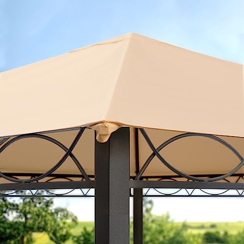 Cenador de jardín 3x4 m cenador Impermeable pabellón con 4 Partes Laterales Aprox. 220g/m² Lona de Techo en Carpa de Fiesta marrón - imagen 4