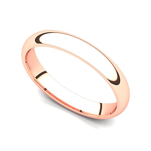 18k rose gold 3mm classic plain comfort fit wedding ban…