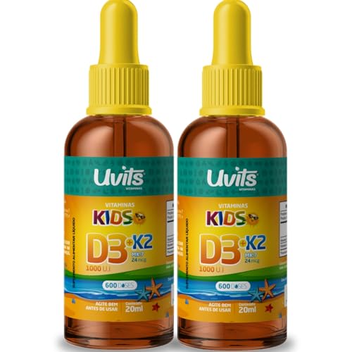2x Vitamina Kids D3 K2 Gotas 600 Doses 20ml - Uvits