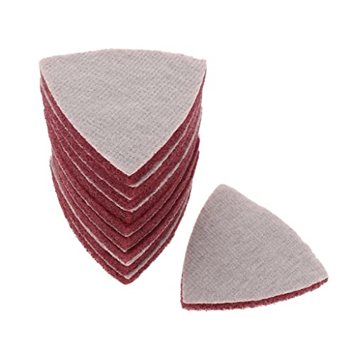 MYCENSE 10Pcs Triangle Nylon Fiber Cleaning Pads for Scouring, 400 medium