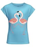 flamingo t shirt herren T-Shirt Jack Wolfskin Mädchen Flamingo T Girls Luftiges Kinder T-Shirt, Gulf Stream, 128
