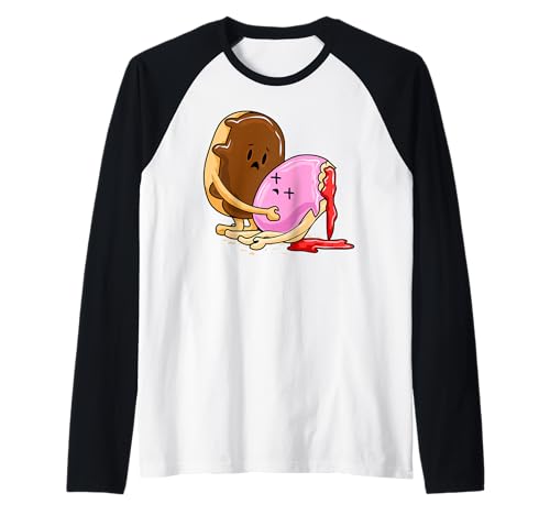 Beignet drôle Humour Beignet à la gelée Jeu de Mots Manche Raglan