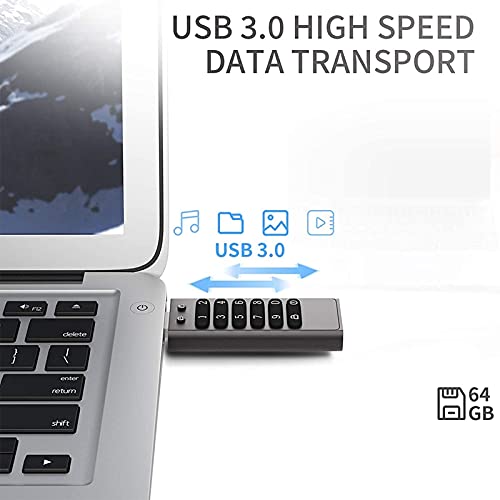 Unità USB sicura, chiavetta USB da 32 GB chiusa, chiavetta di promemoria con password, chiavetta con tastiera U Disk Flash