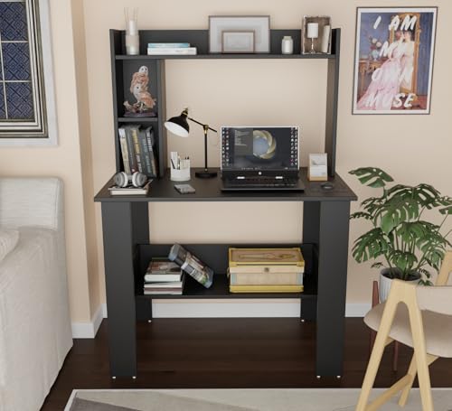 Image of Spyder Craft Portable Work from Home Study Desk Engineered Wood Office Table Engineered Wood Multipurpose Table (Free Standing, Finish Color - Black, DIY(Do-It-Yourself))