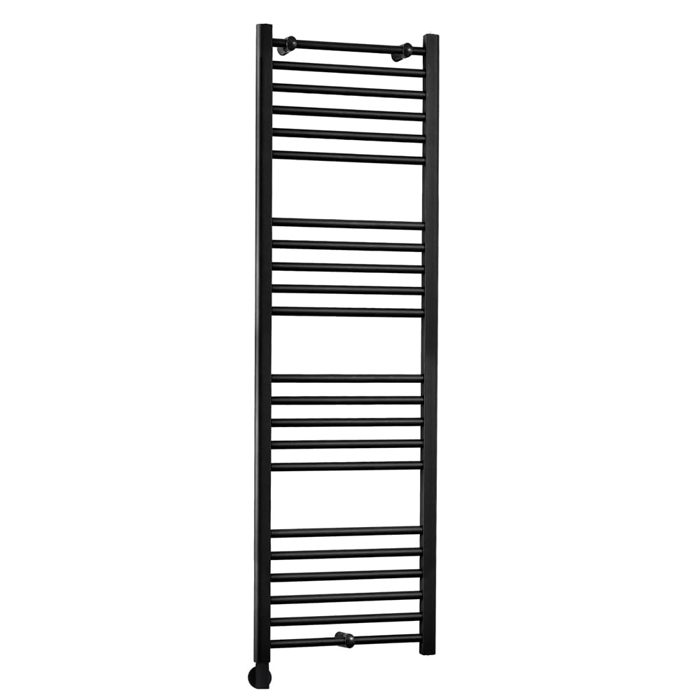 Milano Nero 800W Black Straight Bar Electric Heated Towel Rail Cable Cover - 1600 x 500mm