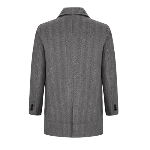 Trench Coat for Men Double Breasted Pea Coats Mid Length Cardigan Jacket Single Breasted Pea Coat Winter Outwear4