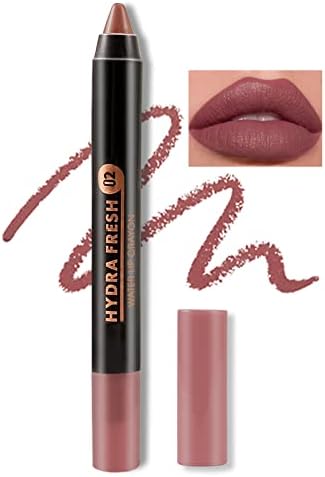 Boobeen Matte Lip Crayon Lipstik Pencil Velvety Creamy Matte Lip Liner Full Coverage High Pigment Waterproof Long Lasting Lipstick for Women, Matte Lip Color with Smooth Finish