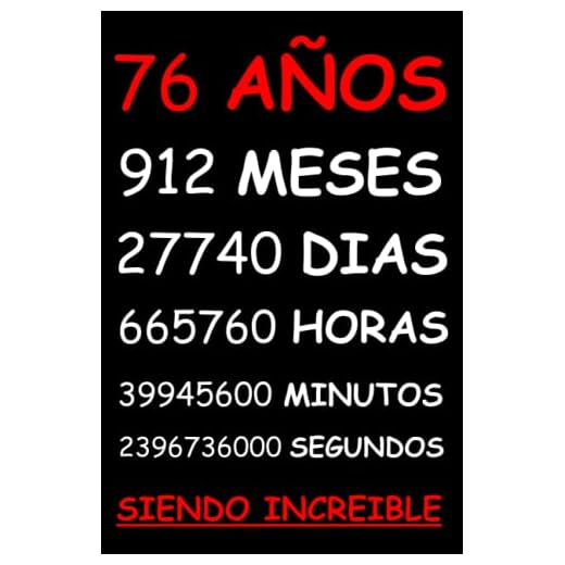 76 AÑOS SIENDO INCREIBLE: REGALO HOMBRE O MUJER 76 AÑOS DE CUMPLEAÑOS ORIGINAL Y DIVERTIDO , CUADERNO DE APUNTES O AGENDA, DIARIO, LEBRETA DE NOTAS..