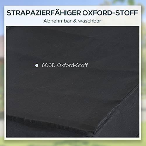 HOMCOM Fahrradanhänger Lastenanhänger Belastbarkeit max. 40 kg Transportanhänger Handwagen Lasten-Fahrradanhänger Schwarz Stahl Oxford 140 x 88 x 60 cm