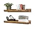 del Hutson Designs 36 Inch Rustic Luxe Farmhouse Solid Natural Pine Wood Wall Mount Display Picture Ledge Floating Shelf Pair, Walnut (Set of 2)