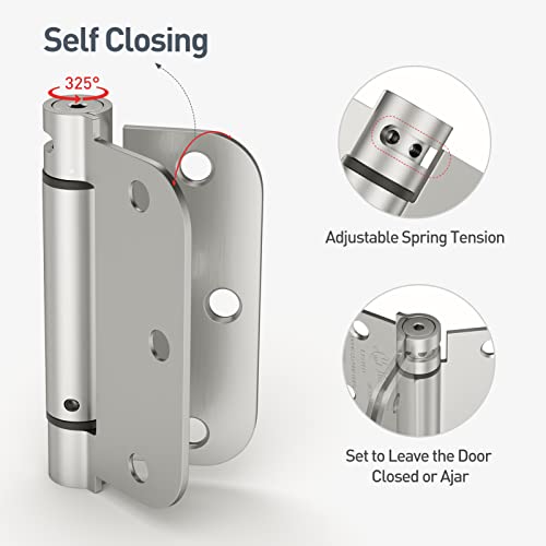 Hosom 48 Pack Nickel Door Hinges 3.5 Inch With 5/8 Radius, Fit Standard Door And Hosom Self Closing Door Hinge 3.5 Inch #TOP5