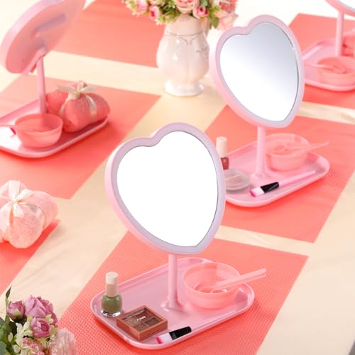 Espejo de Maquillaje en Forma de Corazón Pink 8 Piezas miniatura 4