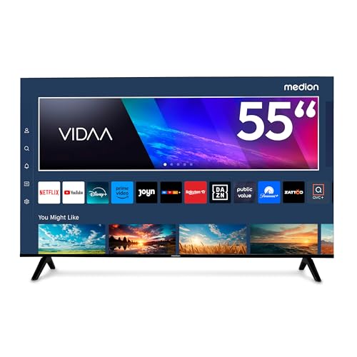 MEDION 138,8 cm (55 Zoll) Ultra HD Fernseher (Smart-TV, HDR10, VIDAA Store, Netflix, Prime Video, Disney+, DAZN, Paramou...