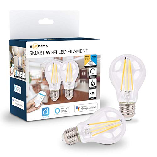 Pack 2 Lampadine a filamento Led SMART Wi-fi Luce CCT Dimmerabile - 60W Attacco E27 806 Lumen