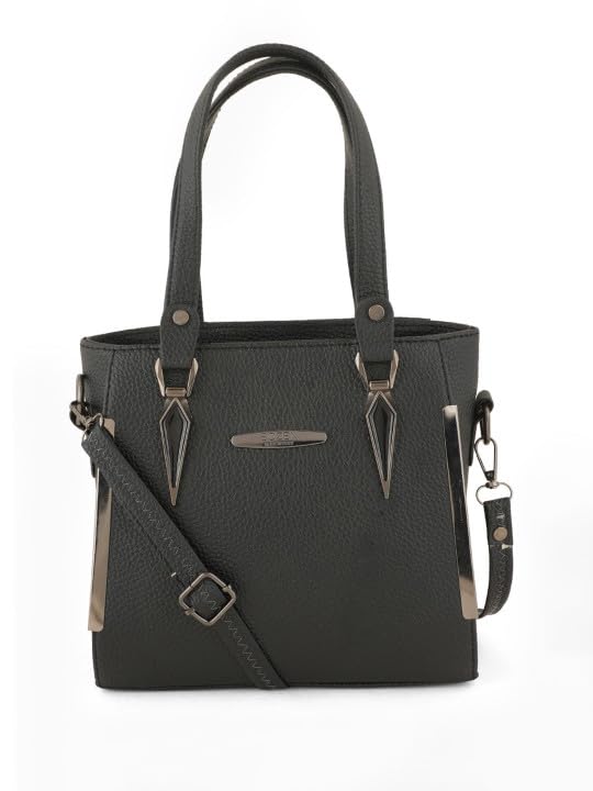 Image of SP Women's Soft Premium Textured Tote Bag, Structured Handbag with Metallic Accents, Versatile Office & Casual Shoulder Bag with Detachable Strap Gift for Women & Girls & Valentine's Gift
