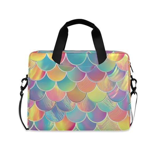 Bolso Maletín para Laptop con Escamas de Sirena Rainbow 13-15.6 pulg miniatura 1