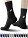 Produktbild QINCAO 12 Paar Socken Herren Damen Sport Schwarz Baumwolle Lange Komfortbund SocksPlaid multicoloured × 12,43-46