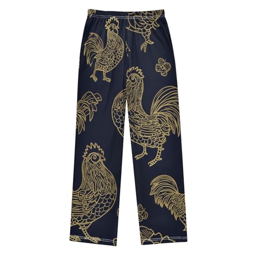 Golden Cock Boys Long Pants Soft Trousers Elastic Waist Kids Lounge Bottoms with Pockets S-XL2