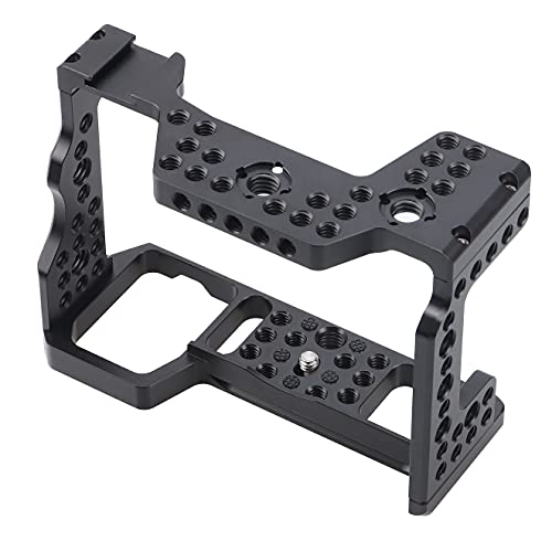 Image of FocusFoto Camera Cage Video Filmmaking Stabilizer Rig Aluminium Alloy Extension Frame with Cold Shoe and 1 /4 inch 3 /8 inch Screw Mouting for Sony A9 / A7RIII / A7III / A7RM3 / A7M3 / A7R3 Camera