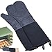 JZLEJC 1 Pair Round Y Style Silicone Oven Mitts, Heat Resistant Extra Long Non-Slip Oven Gloves, Professional Baking Tools for Kitchen, Commercial Grade