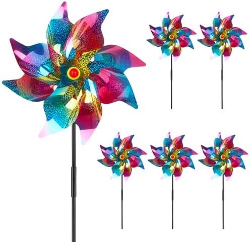 3er Set Windräder Garten 54cm - Bunte Tier-Motive Biene, Goldfisch, Marienkäfer Für Kinder & Deko