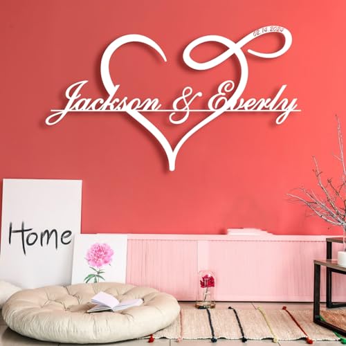 Lunwall Infinity Heart Metal Wall Art,Infinity Wall Decor,Metal Heart Wall Decor,Metal Infinity Sign Wedding Gifts,Personalized Infinity Sign,Personalized Wall Art For Couples,Valentines Day Gift  thumb #4