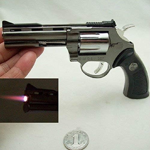 Image of Antique Lightweight Without Gas Revolver Gun Banduk Shape Cigarette Gas Lighter Pocket Lighter