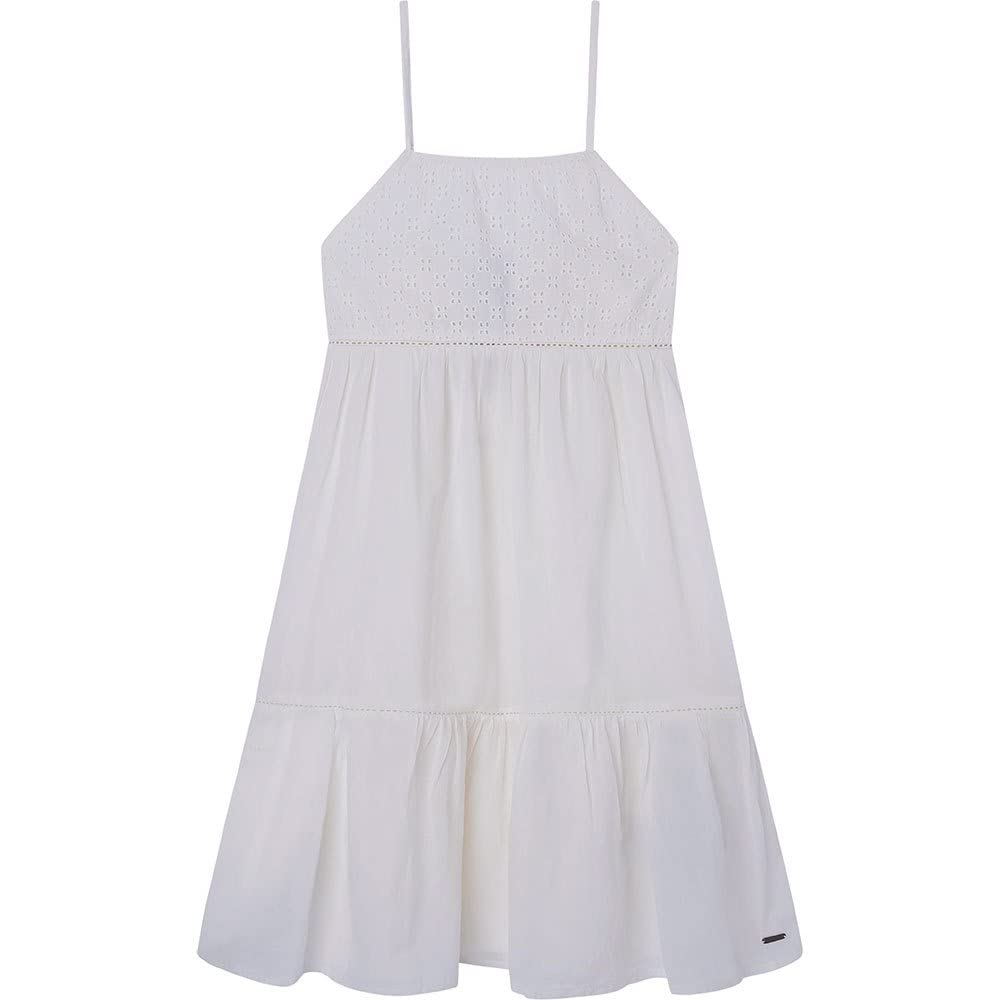 Pepe Jeans Girls White (Mousse) 'S Hailey Dress, Size 14 Years