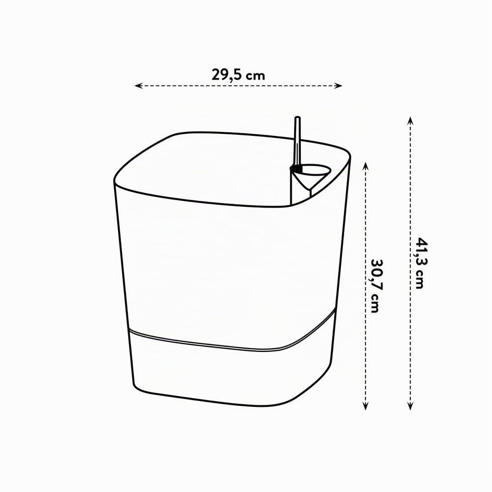 Elho Greensense Aqua Care Carré 30cm Pot de Fleur - Gris Charbon