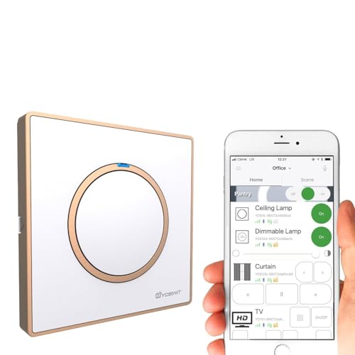Interrupteur intelligent 1 gang luxe or pour éclairage chic