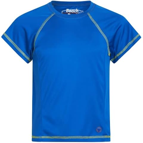 Beach Bros. Boys' Rash Guard Shirt - UPF 50+ Short Sleeve Quick Dry Swim Shirt (Size: 2T-16), Size 2T, Royal Cover