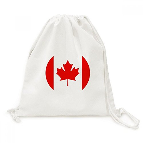 Mochila de lona com cordão e símbolo do país da América do Norte do Canadá