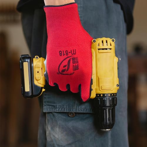 Wheathusk 100 Pack Gardening Gloves Bulk For Men Women, Breathable Nitrile Rubber Coated Garden Gloves Dipped Gripping Work Gloves For Construction thumb #4