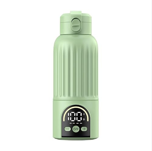 Chauffe-biberon portable, chauffe-lait sans fil d'une capacité de 500 ml, Chauffage rapide de 140W, écran LED, port USB-C, contrôle température 35–70 °C, Chauffe-biberon pour voyage et voiture (vert)